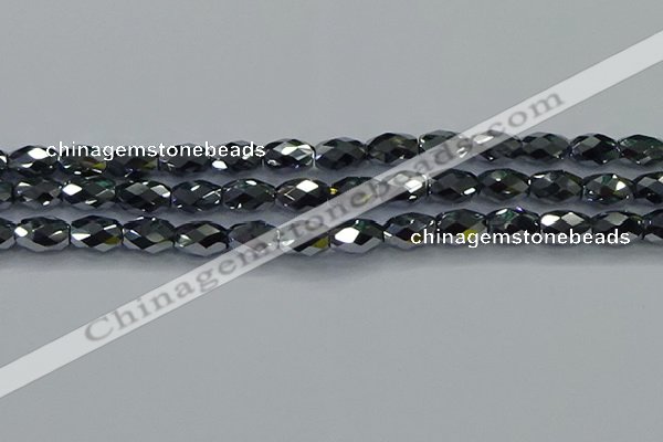 CTZ649 15.5 inches 8*12mm faceted rice terahertz beads wholesale