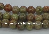 CUG02 15.5 inches 8mm round unakite gemstone beads wholesale