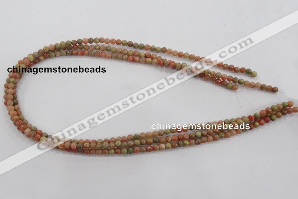 CUG100 15.5 inches 4mm round Chinese unakite beads wholesale