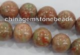 CUG105 15.5 inches 14mm round Chinese unakite beads wholesale