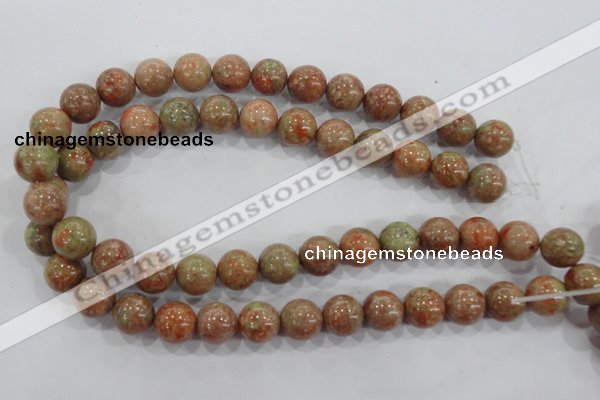 CUG105 15.5 inches 14mm round Chinese unakite beads wholesale