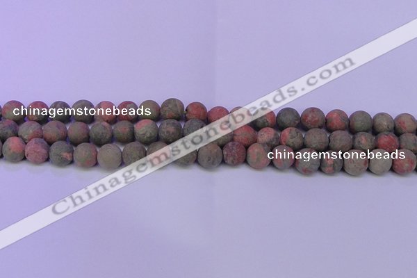 CUG180 15.5 inches 4mm round matte unakite gemstone beads