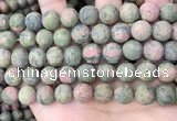 CUG193 15.5 inches 10mm round matte unakite beads wholesale