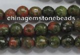 CUG301 15.5 inches 6mm faceted round unakite gemstone beads