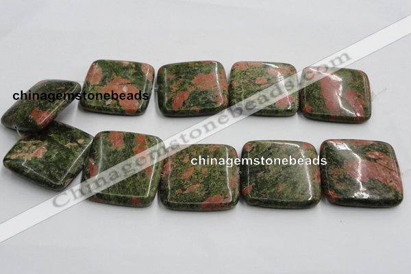 CUG52 16 inches 40*40mm square natural unakite gemstone beads wholesale