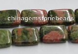 CUG53 16 inches 13*18mm rectangle natural unakite gemstone beads