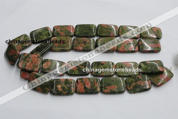 CUG54 16 inches 22*30mm rectangle natural unakite gemstone beads