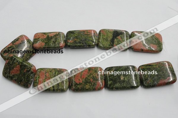 CUG55 16 inches 30*40mm rectangle natural unakite gemstone beads