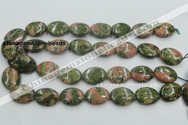 CUG62 16 inches 18*25mm oval natural unakite gemstone beads wholesale