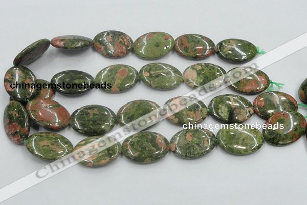 CUG63 16 inches 22*30mm oval natural unakite gemstone beads wholesale