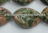 CUG64 16 inches 22*30mm twisted leaf natural unakite beads wholesale