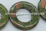 CUG77 15.5 inches 40mm donut unakite gemstone beads wholesale