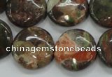 CUJ01 15.5 inches 20mm flat round autumn jasper gemstone beads