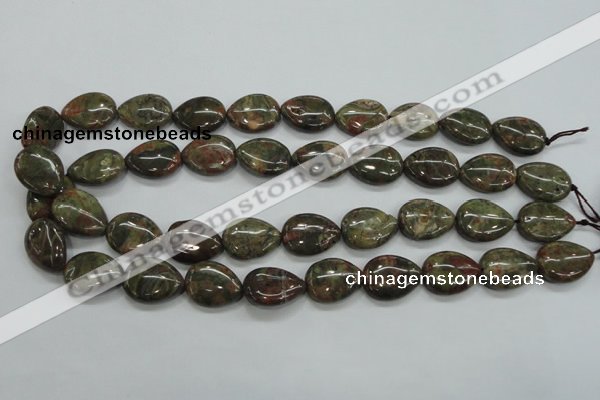 CUJ04 15.5 inches 15*20mm flat teardrop autumn jasper gemstone beads