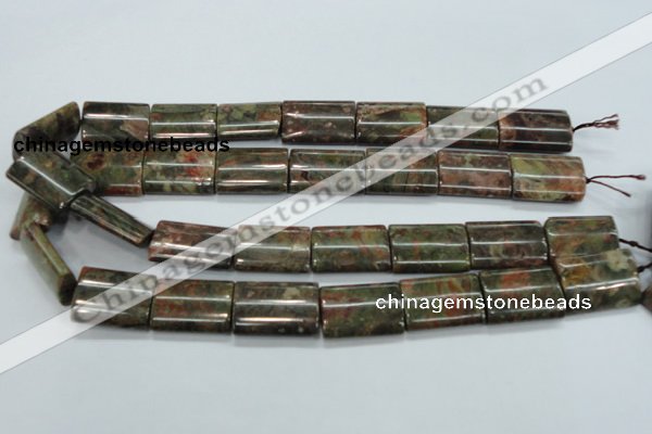 CUJ09 15.5 inches 18*25mm flat tube autumn jasper gemstone beads