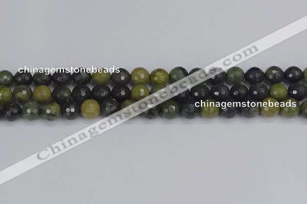 CUJ102 15.5 inches 8mm faceted round African green autumn jasper beads