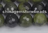 CUJ104 15.5 inches 12mm faceted round African green autumn jasper beads