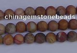 CVJ10 15.5 inches 4mm round matte venus jasper beads wholesale