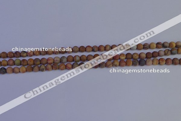 CVJ10 15.5 inches 4mm round matte venus jasper beads wholesale