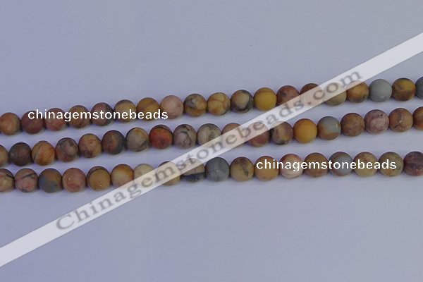 CVJ14 15.5 inches 10mm round matte venus jasper beads wholesale