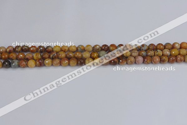 CVJ21 15.5 inches 4mm faceted round venus jasper beads wholesale