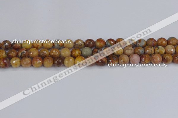 CVJ23 15.5 inches 8mm faceted round venus jasper beads wholesale