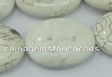 CWB02 15.5 inches 25*35mm oval natural white howlite gemstone beads