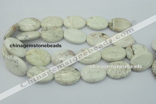 CWB02 15.5 inches 25*35mm oval natural white howlite gemstone beads