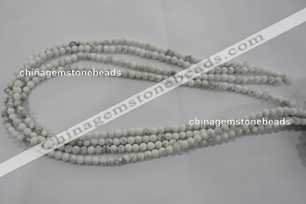 CWB200 15.5 inches 4mm round natural white howlite beads wholesale