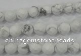 CWB212 15.5 inches 8mm faceted round natural white howlite beads