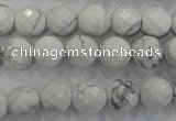 CWB213 15.5 inches 10mm faceted round natural white howlite beads