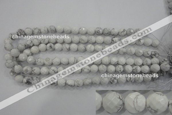 CWB213 15.5 inches 10mm faceted round natural white howlite beads