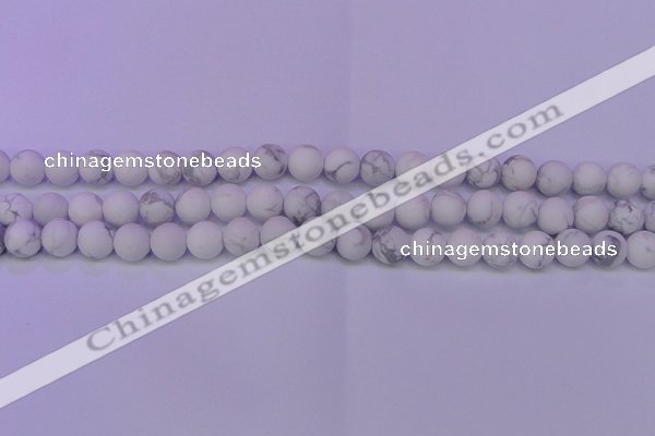 CWB220 15.5 inches 4mm round matte white howlite beads