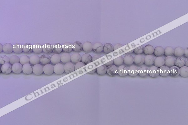 CWB220 15.5 inches 4mm round matte white howlite beads