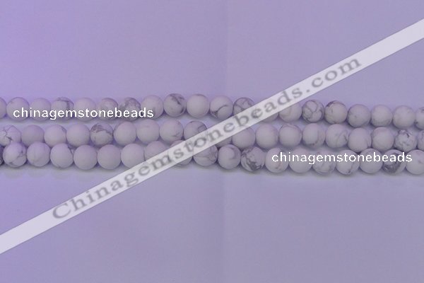 CWB222 15.5 inches 8mm round matte white howlite beads