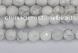 CWB230 15.5 inches 4mm faceted round white howlite beads