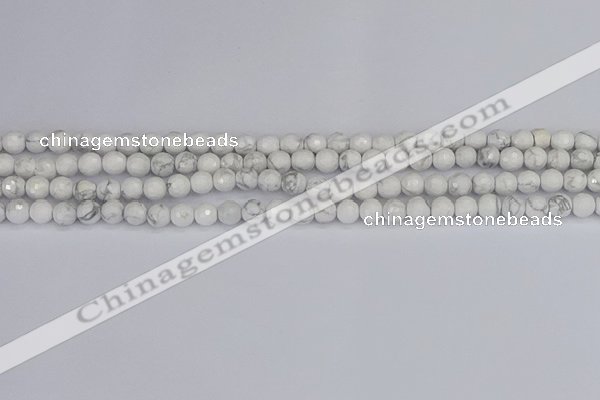 CWB230 15.5 inches 4mm faceted round white howlite beads