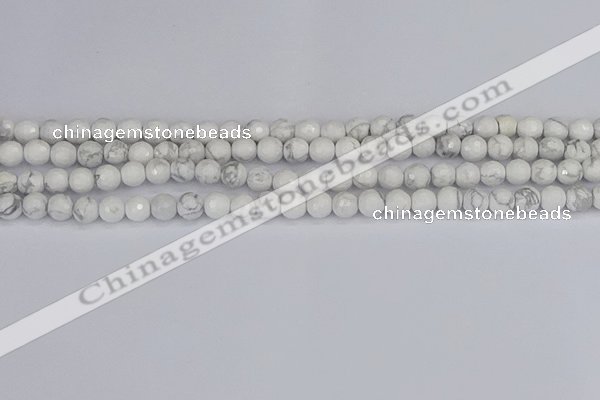 CWB231 15.5 inches 6mm faceted round white howlite beads
