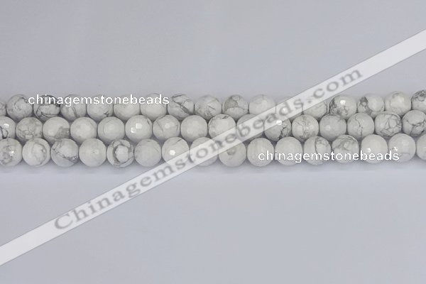 CWB232 15.5 inches 8mm faceted round white howlite beads