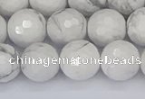 CWB233 15.5 inches 10mm faceted round white howlite beads