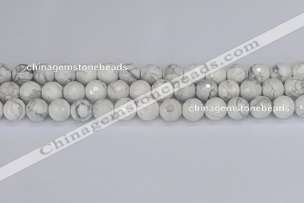 CWB233 15.5 inches 10mm faceted round white howlite beads