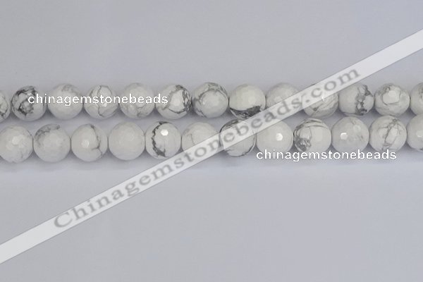 CWB234 15.5 inches 12mm faceted round white howlite beads