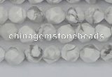 CWB238 15.5 inches 6mm faceted nuggets white howlite beads