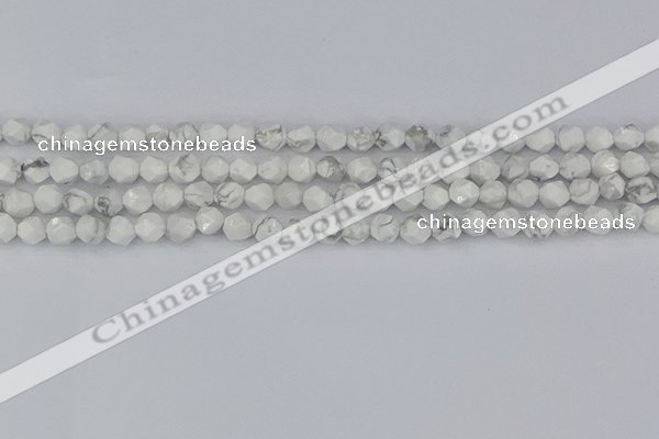 CWB238 15.5 inches 6mm faceted nuggets white howlite beads