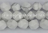 CWB239 15.5 inches 8mm faceted nuggets white howlite beads