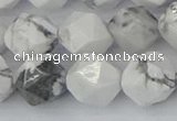 CWB241 15.5 inches 12mm faceted nuggets white howlite beads