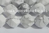 CWB246 15.5 inches 10mm faceted nuggets matte white howlite beads