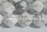 CWB247 15.5 inches 12mm faceted nuggets matte white howlite beads