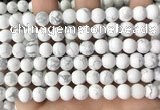 CWB252 15.5 inches 8mm round matte white howlite beads wholesale