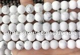 CWB253 15.5 inches 10mm round matte white howlite beads wholesale